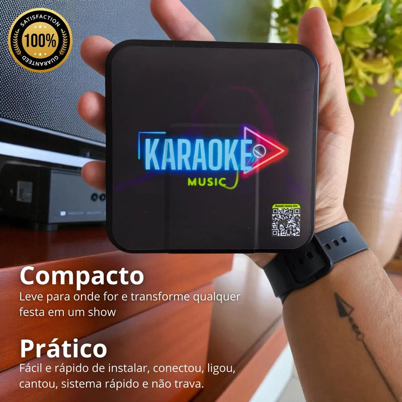 Aparelho de Karaoke Box™ | + de 18 Mil Músicas Karaokê com Pontuação Real, Fila de Espera, Numeração, Altera Tonalidade