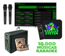 Aparelho TV Karaoke Box 18 Mil Músicas Com Pontuação Real Sistema de Busca Numeração e Alteração de Tonalidade + Cx Som 120w 2 Mic S/ Fio