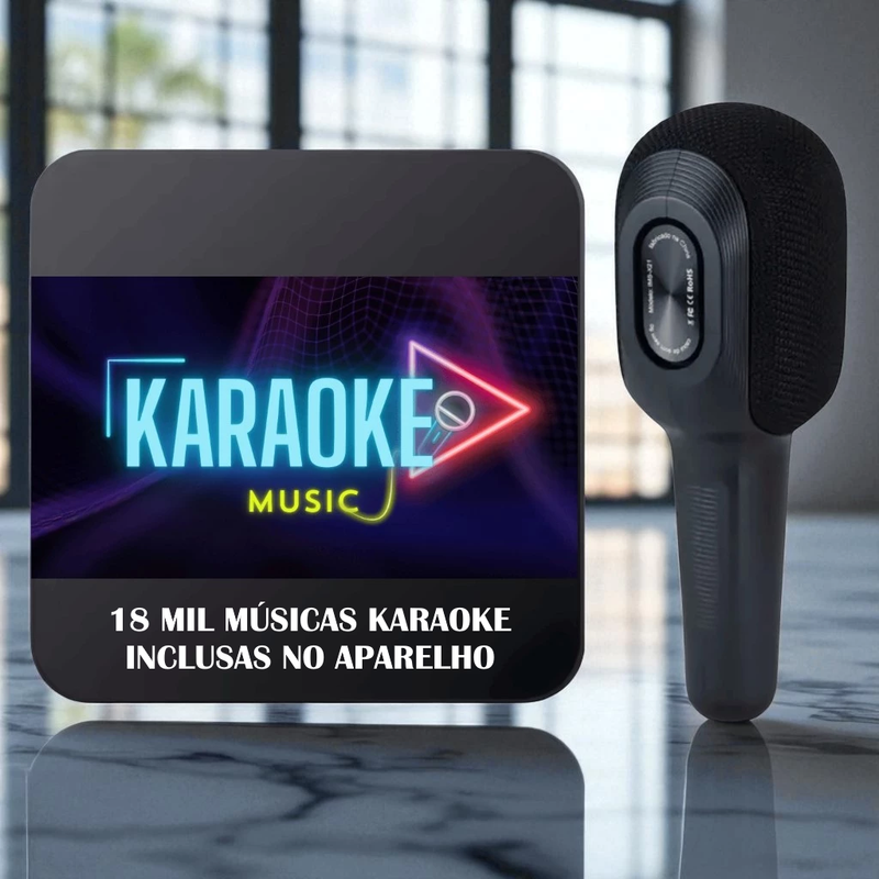 Aparelho Karaoke Box 18 Mil Músicas Com Pontuação, Sistema de Busca, Numeração e Alteração de Tonalidade + Mic S/Fio