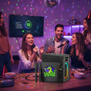 Aparelho TV Karaoke Box 18 Mil Músicas Com Pontuação Real Sistema de Busca Numeração e Alteração de Tonalidade + Cx Som 120w 2 Mic S/ Fio